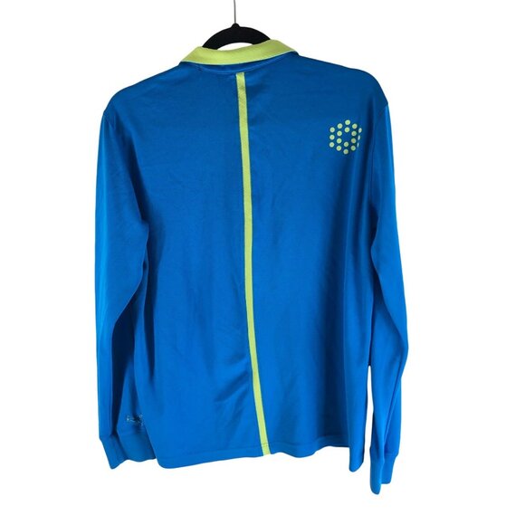 Puma Sportlifestyle Long Sleeve 1/4 Zip Pullover Golf Jacket Blue Green Size M - Picture 2 of 5